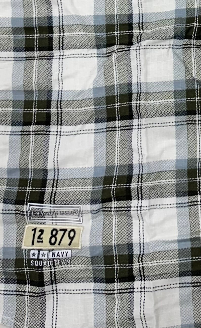 Men’s White & Green Checked Cotton Slim Fit Casual Shirt