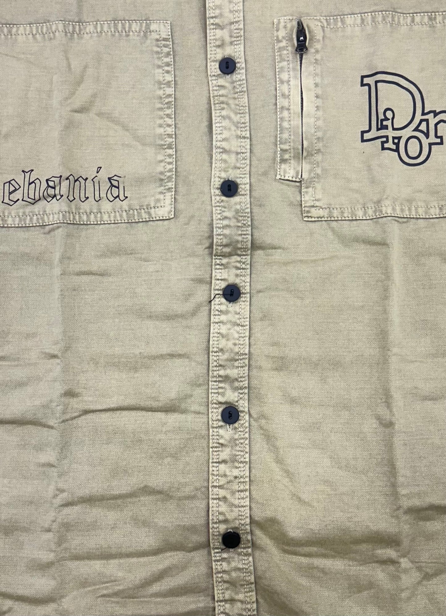 Men’s Olive Green Utility Denim Washed Shirt – Streetwear Edition