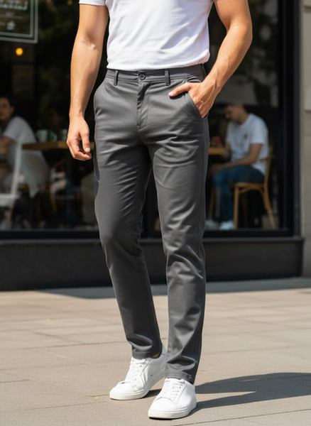 Men’s Slim Fit Grey Cotton trouser