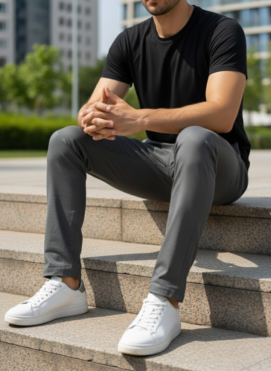 Men’s Slim Fit Grey Cotton trouser