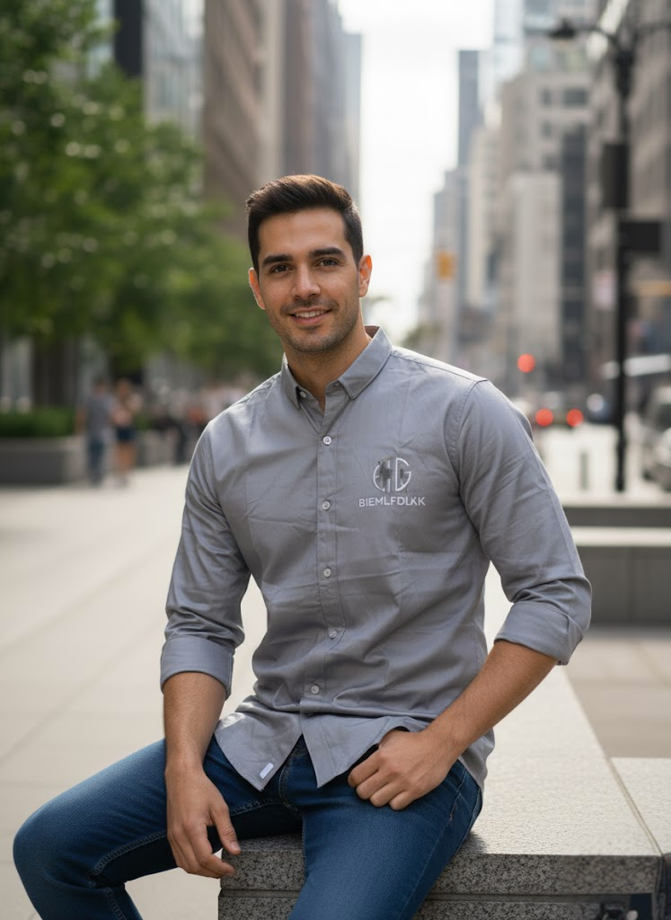 Men’s Stylish Grey Shirt with Back Design