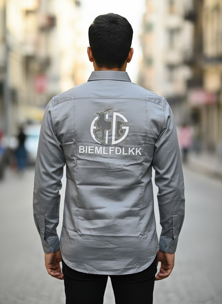 Men’s Stylish Grey Shirt with Back Design