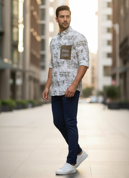 Men’s White Washed Street Shirt – Street Luxe Edition