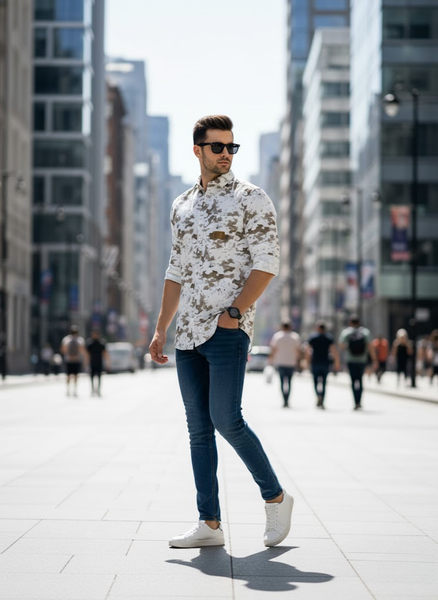 Men’s Sand Camo Shirt – Urban Luxe Collection