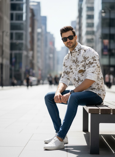 Men’s Sand Camo Shirt – Urban Luxe Collection