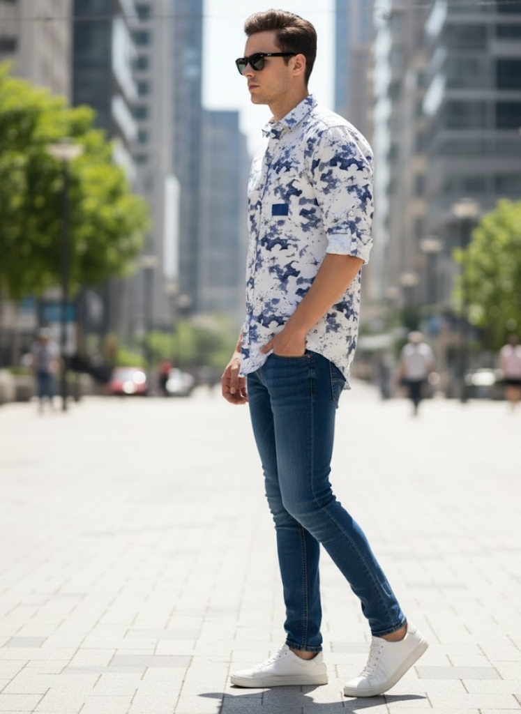 Men’s Blue Mirage Shirt – Urban Luxe Collection
