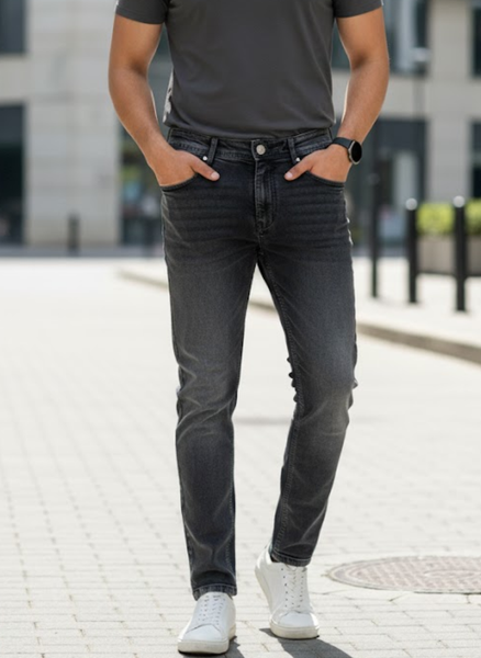 Charcoal Black Washed Jeans – Everyday Slim Fit