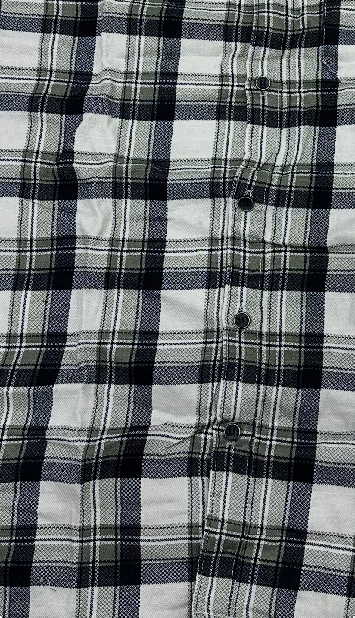 Men’s White & Grey Checked Cotton Slim Fit Casual Shirt