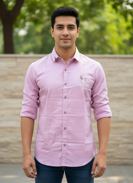 Men’s Light Pink Shirt with Back Design