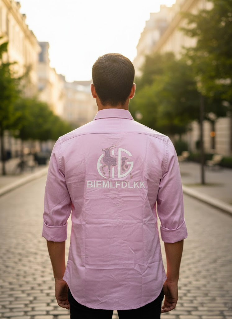 Men’s Light Pink Shirt with Back Design