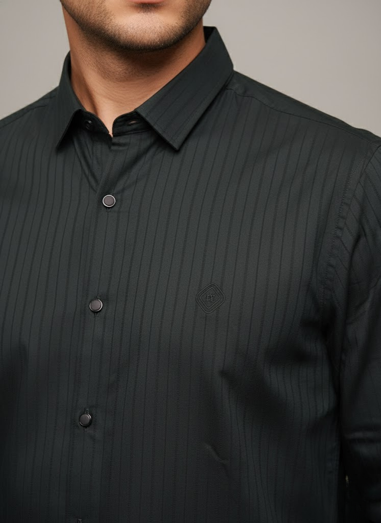 Men’s Premium Black Striped Shirt