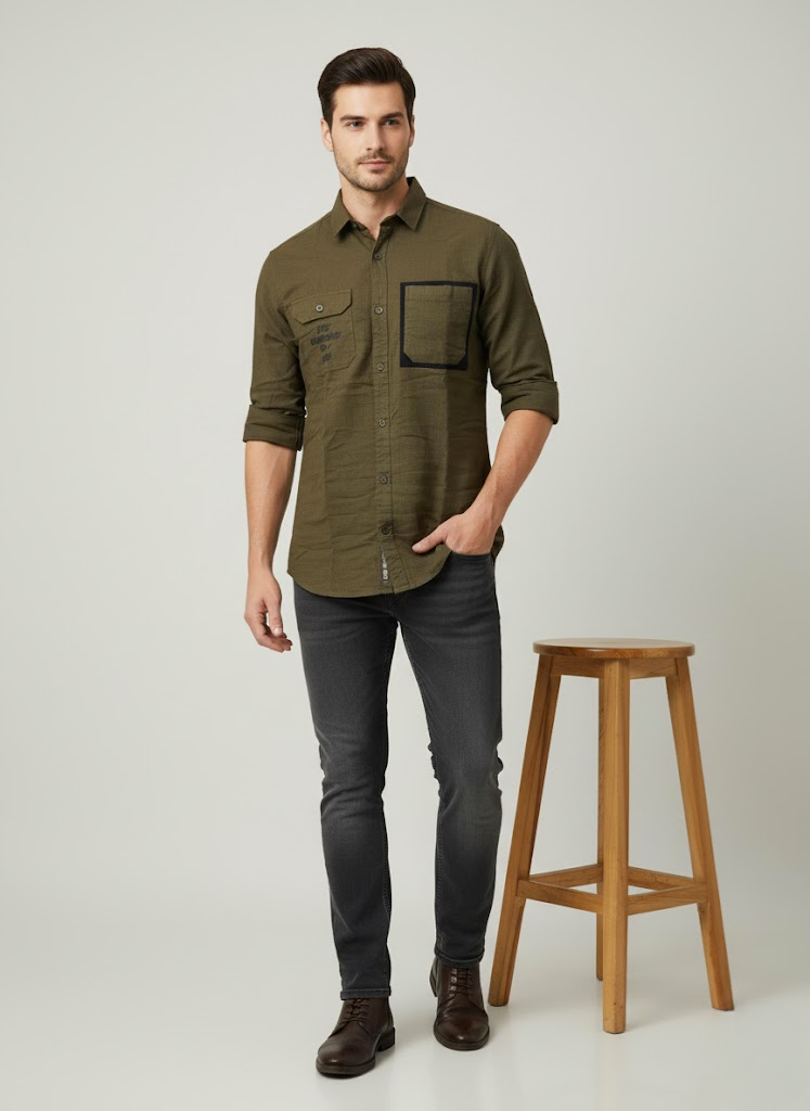 Men’s Brown Utility Shirt