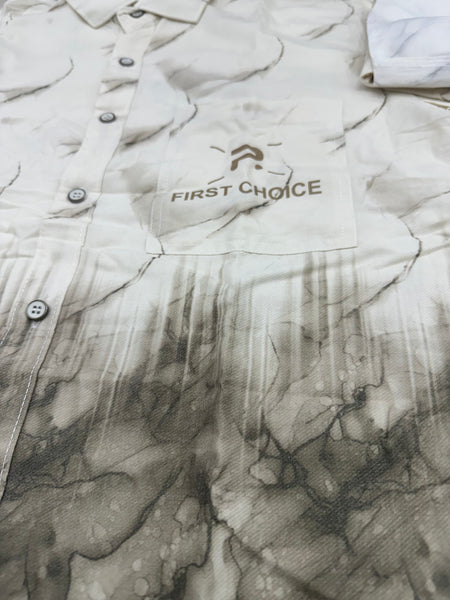 Men’s White Marble Fade Shirt – Resort Edition