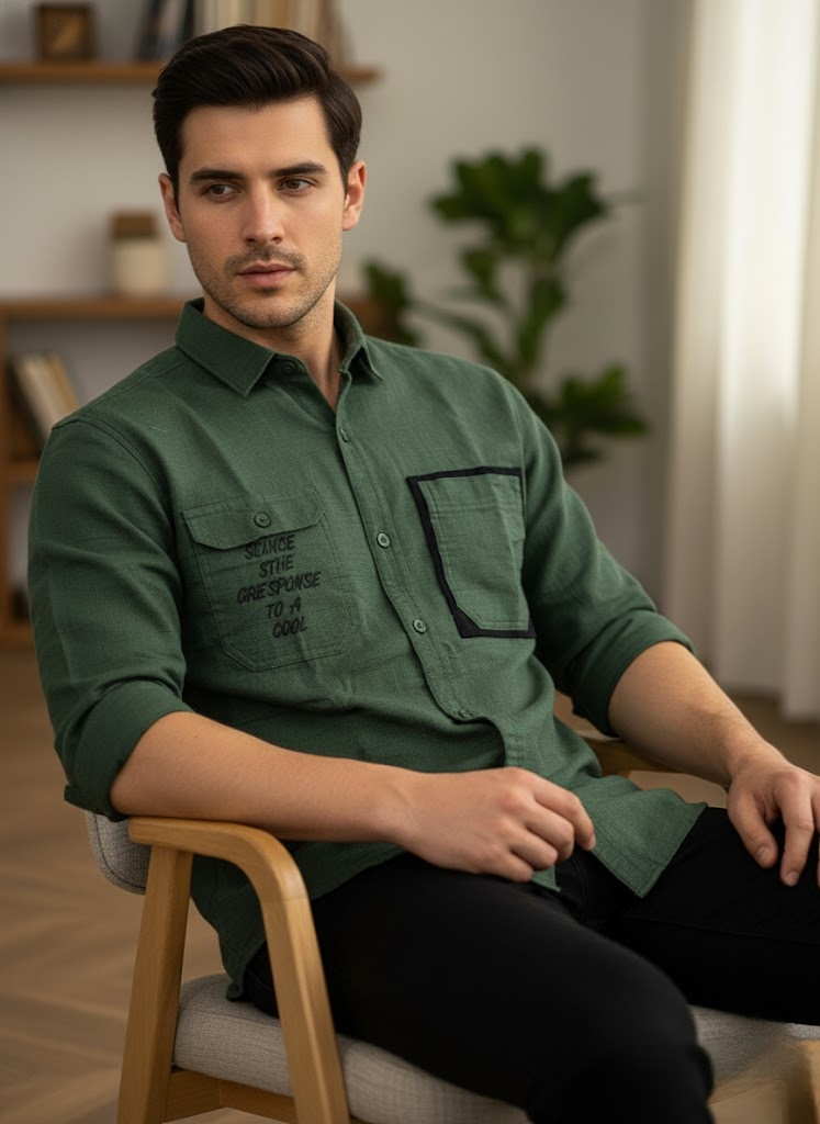 Men’s Olive Green Utility Shirt