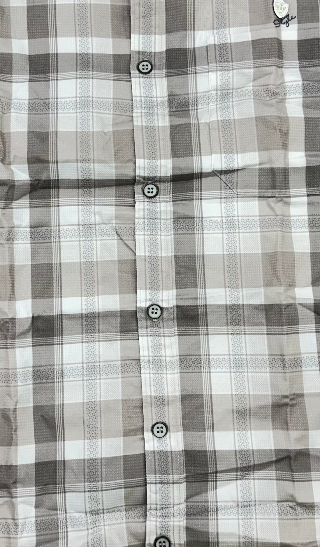 Men’s Classic Beige Check Shirt – Everyday Comfort Edition