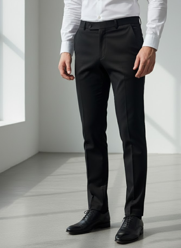 Men’s Black Cotton Formal Pant – Slim Fit