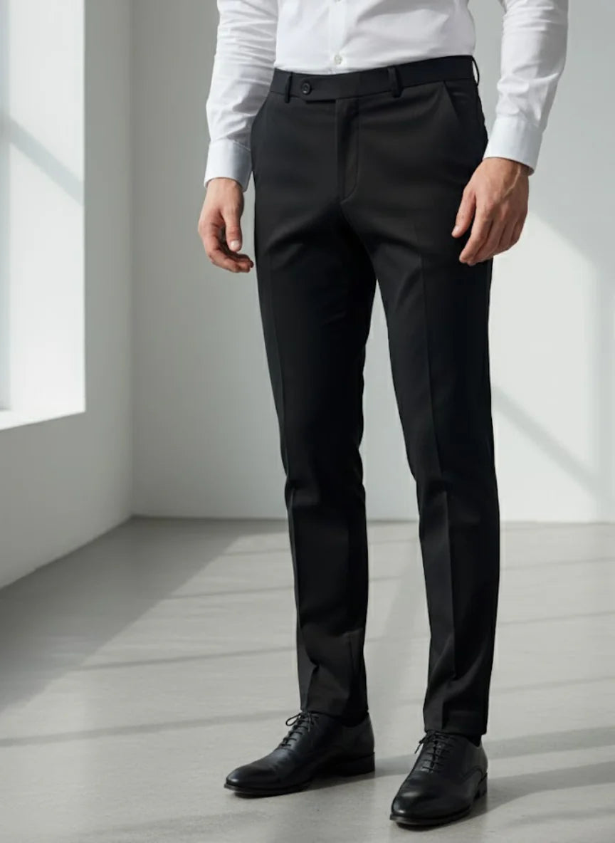 Men’s White Shirt with Grey & Black Trousers Combo Set
