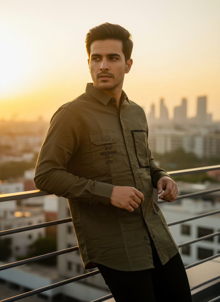 Men’s Brown Utility Shirt