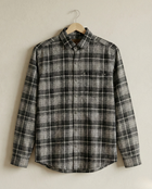 Men's Graphite Grey Checked Shirt | Minimal Detail