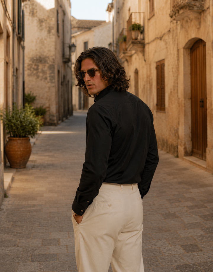 Men’s Classic Black Cotton Shirt
