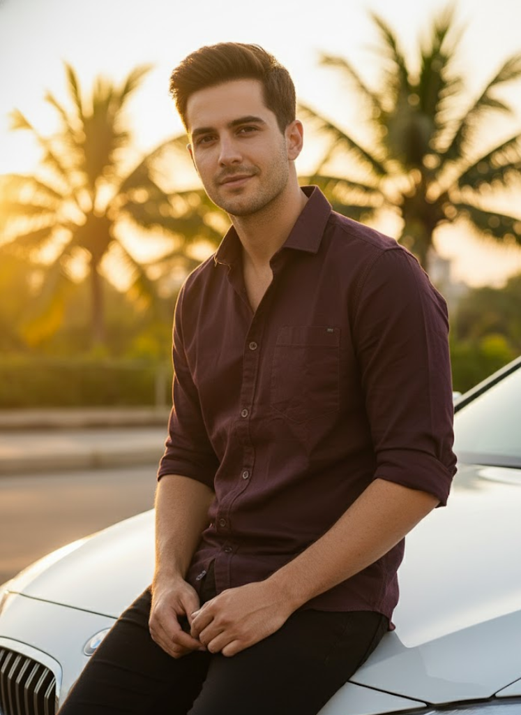 Men’s Maroon Cotton Casual Shirt