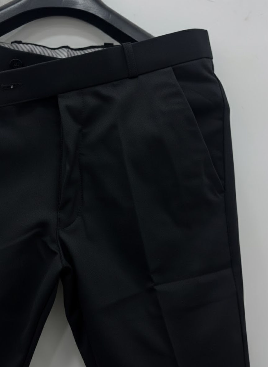 Men’s Black Cotton Formal Pant – Slim Fit