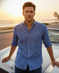 Men's Classic Blue Denim Shirt | Premium Casual Essential