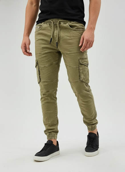 Men’s Olive Green Cotton Cargo Pants