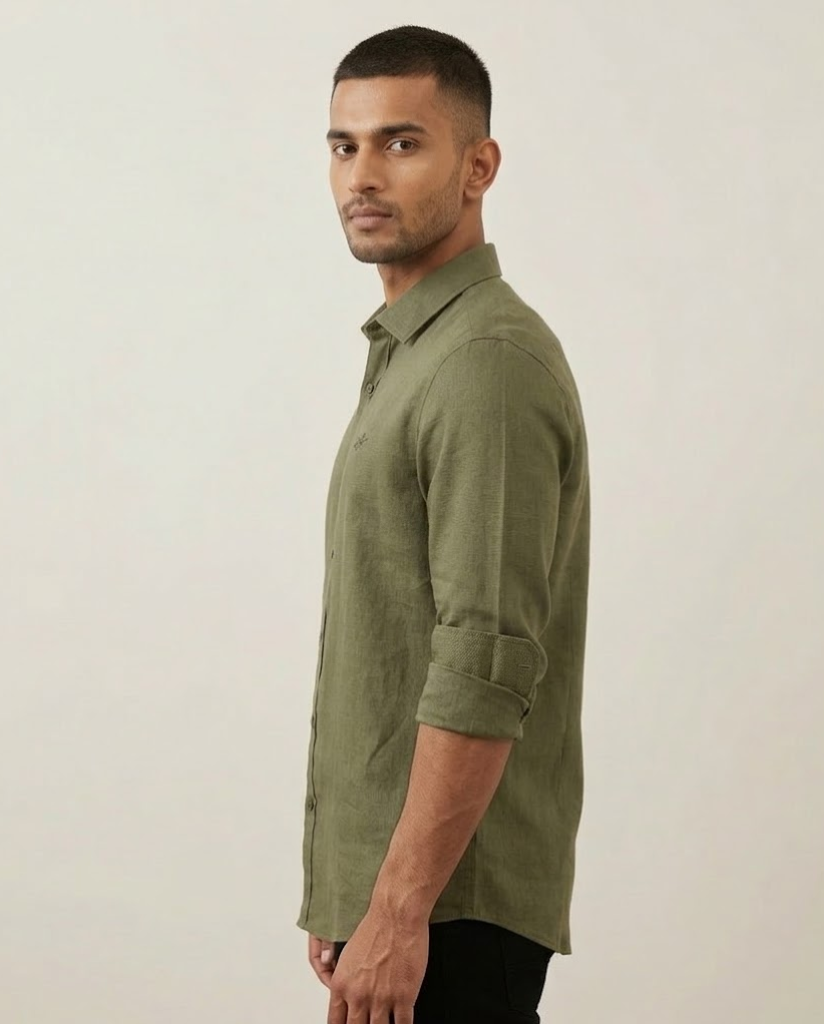 Men’s Olive Green Cotton Shirt
