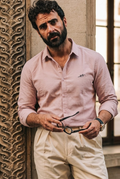 Men’s Dusty Pink Cotton Smart Casual Shirt