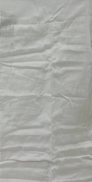 Men’s White Cotton Linen Slim Fit Casual Shirt