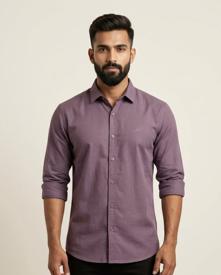 Men’s Dusty Mauve Cotton Shirt