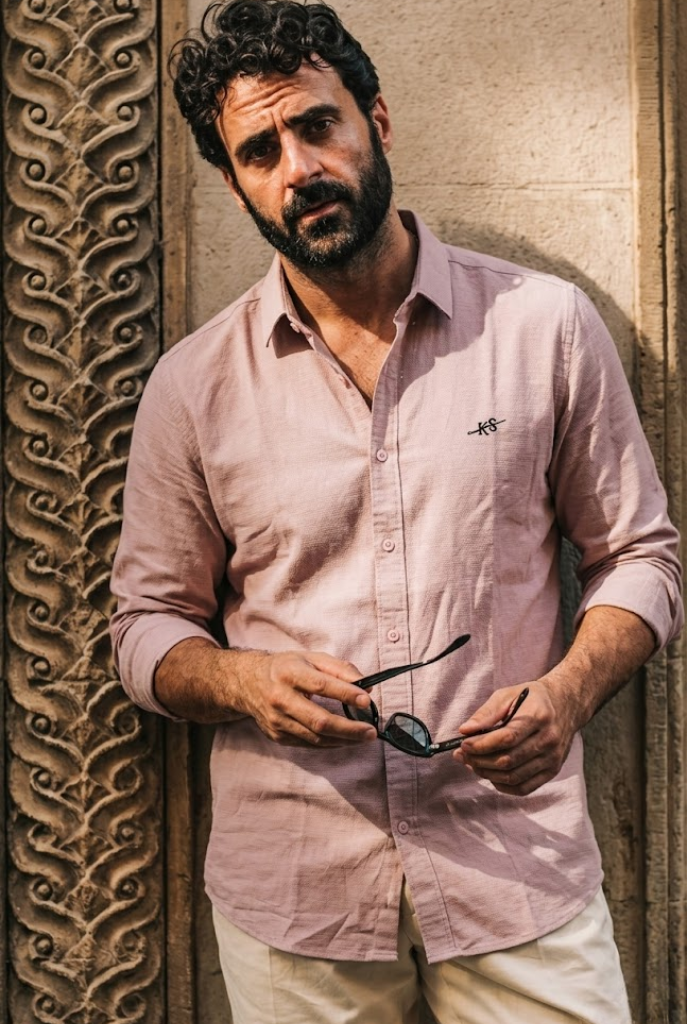 Men’s Dusty Pink Cotton Smart Casual Shirt