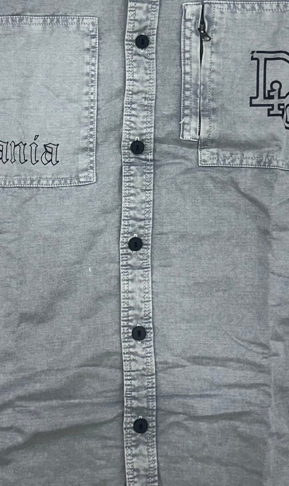 Men’s Grey Denim Look Casual Shirt – Rider Edition