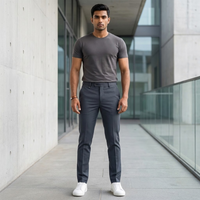 Men’s Charcoal Grey Slim Fit Formal Trousers with Tailored Finish