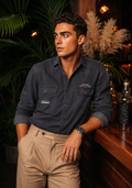 Men’s Charcoal Grey Utility Casual Shirt