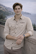 Men’s Beige Utility Cotton Shirt – Slim Fit Casual Outdoor Wear