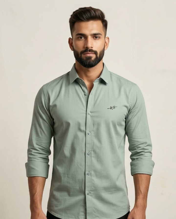 Men’s Sage Green Cotton Shirt