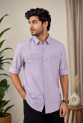 Men's Minimal Lavender Casual Shirt | Premium Cotton