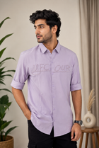 Men's Minimal Lavender Casual Shirt | Premium Cotton
