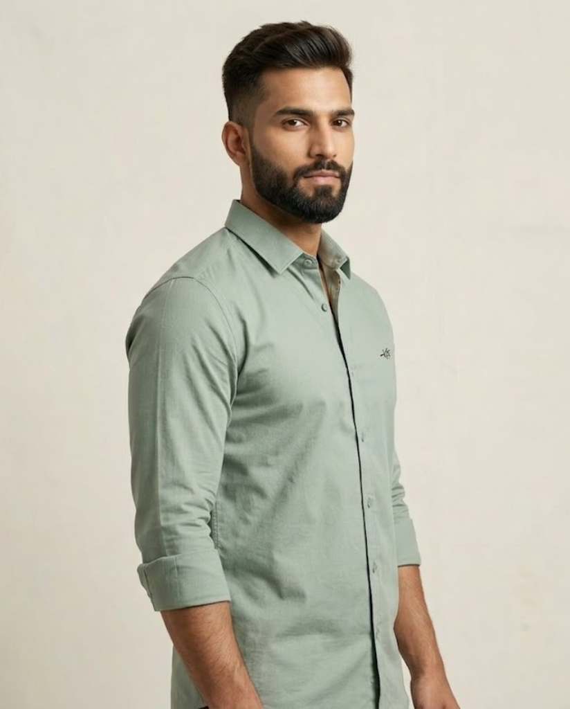 Men’s Sage Green Cotton Shirt