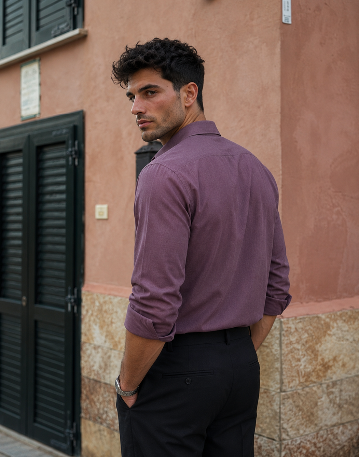Men’s Dusty Mauve Cotton Shirt
