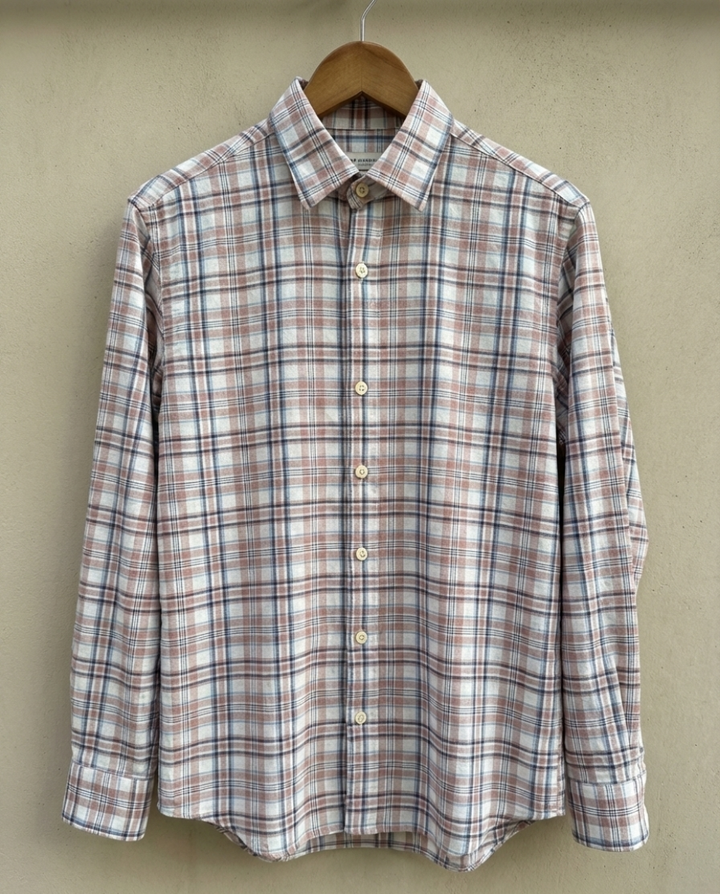 Men’s Beige Plaid Shirt – Premium Checked Shirt with Tailored Finish