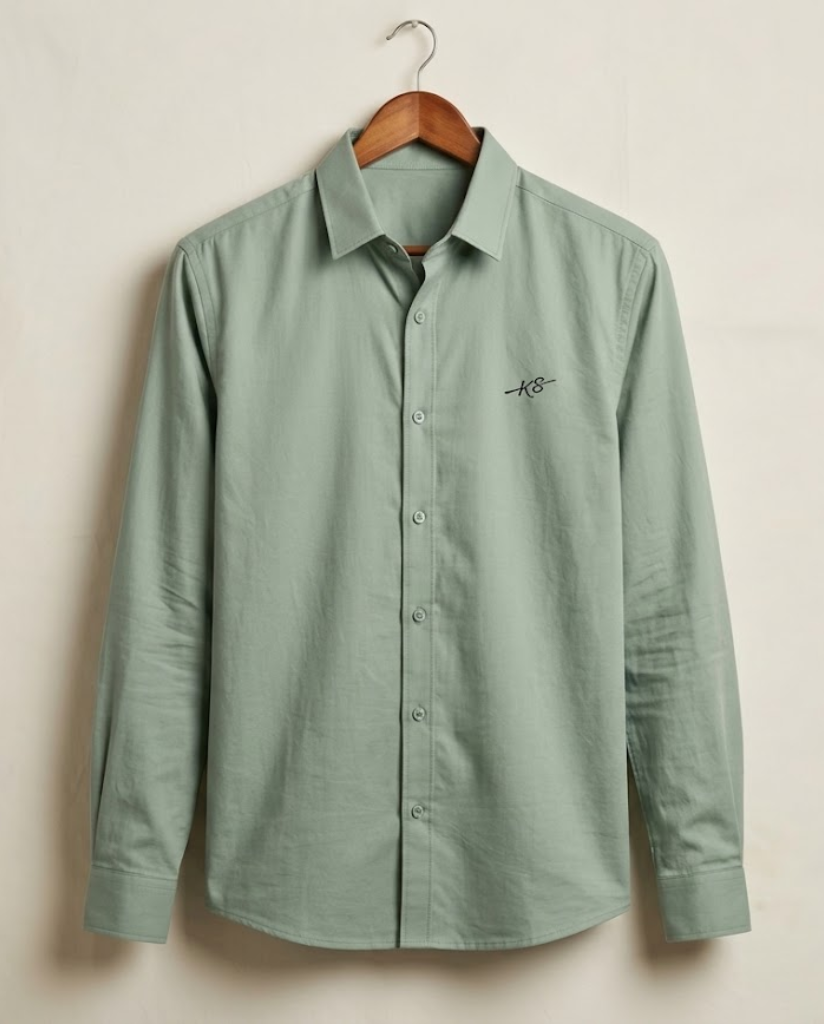 Men’s Sage Green Cotton Shirt