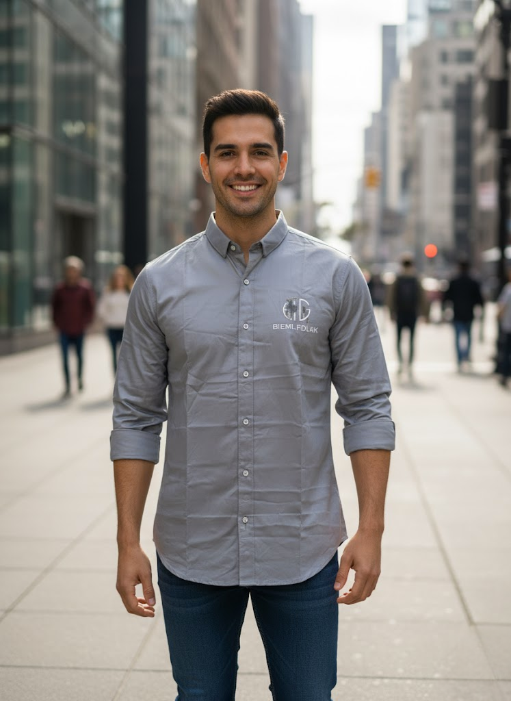 Men’s Stylish Grey Shirt with Back Design