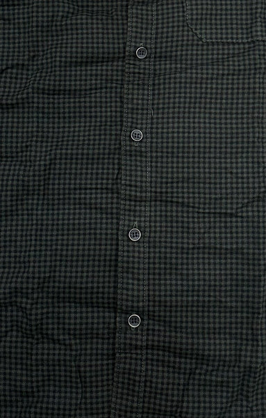 Men’s Deep Green Micro-Check Shirt – Urban Evening Edition