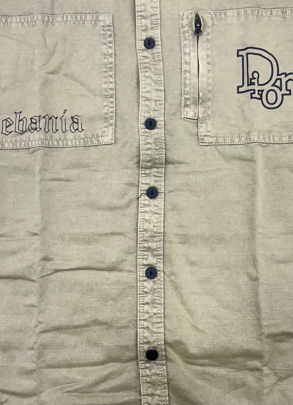 Men’s Olive Green Utility Denim Washed Shirt – Streetwear Edition