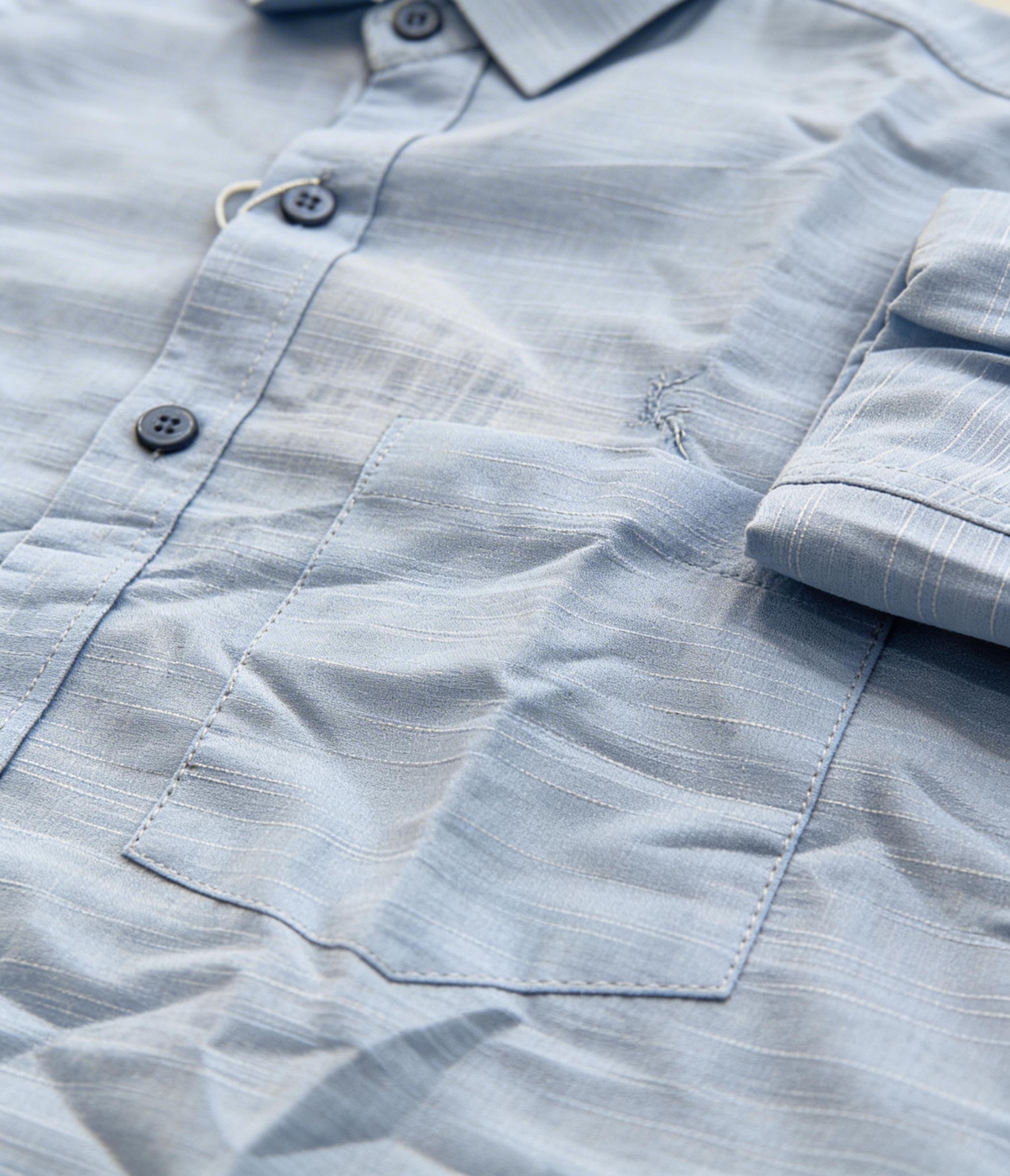 Men’s Sky Blue Cotton & Linen Mix Shirt