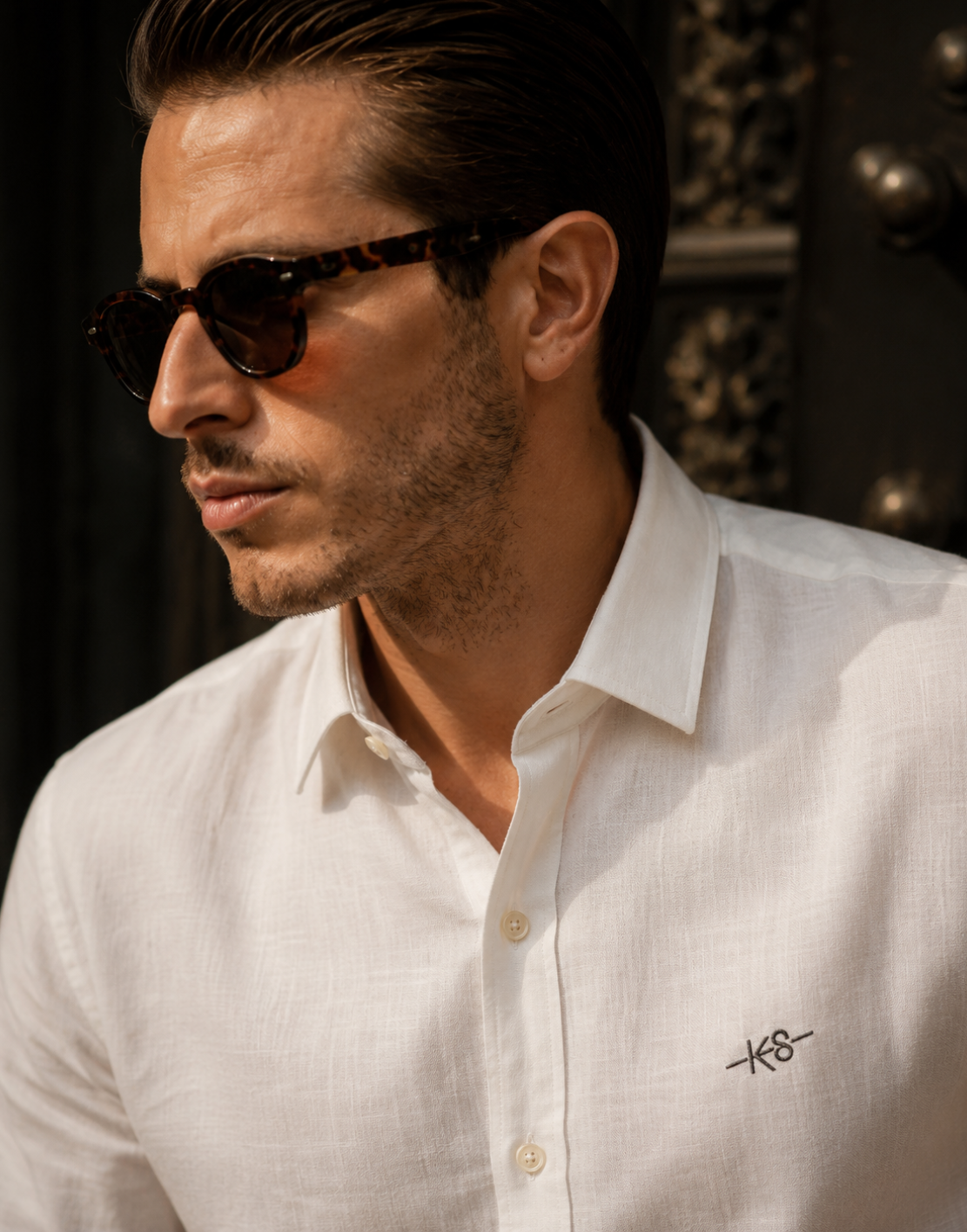 Men’s light Beige Cotton Linen Shirt