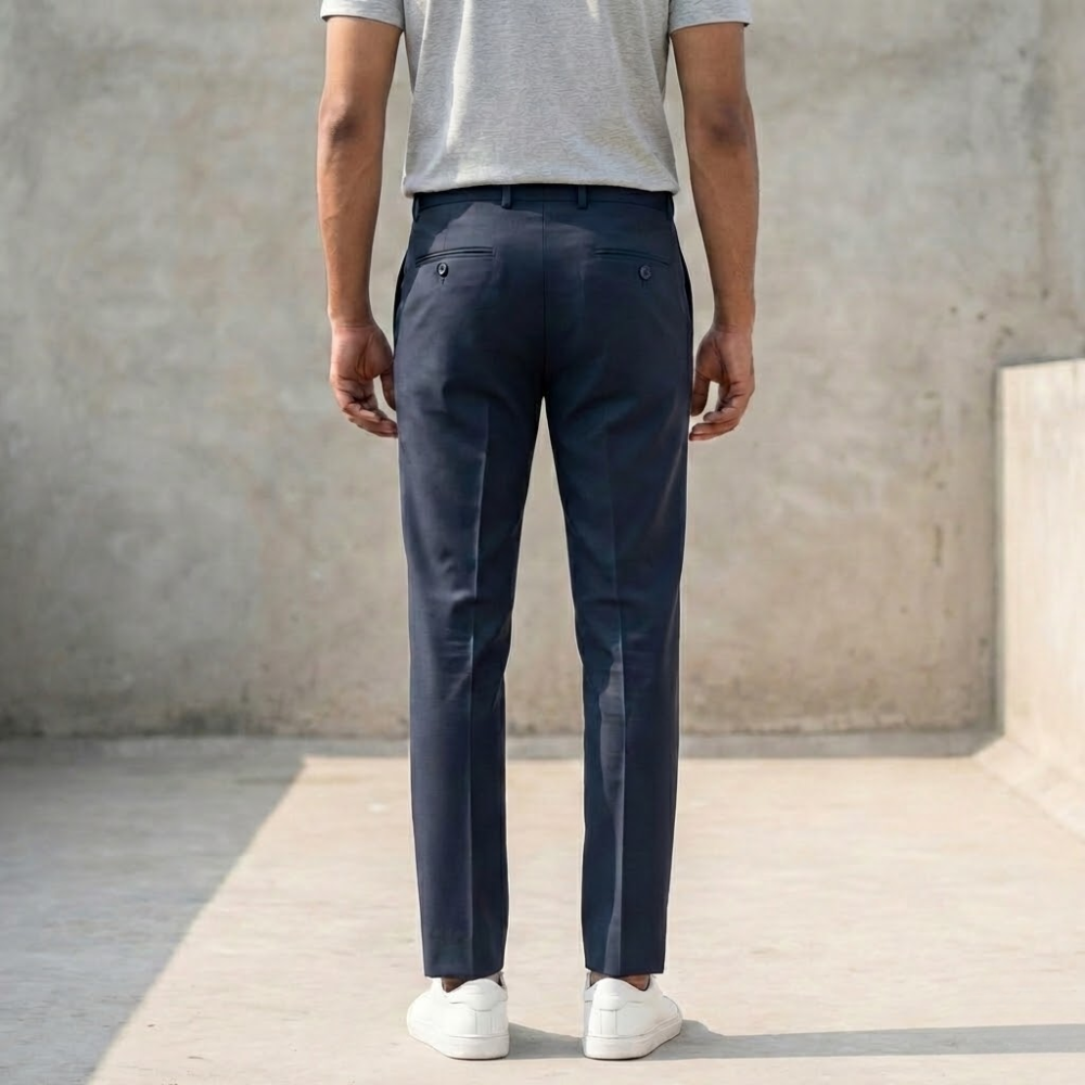 Men’s Charcoal Grey Slim Fit Formal Trousers with Tailored Finish